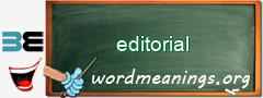 WordMeaning blackboard for editorial